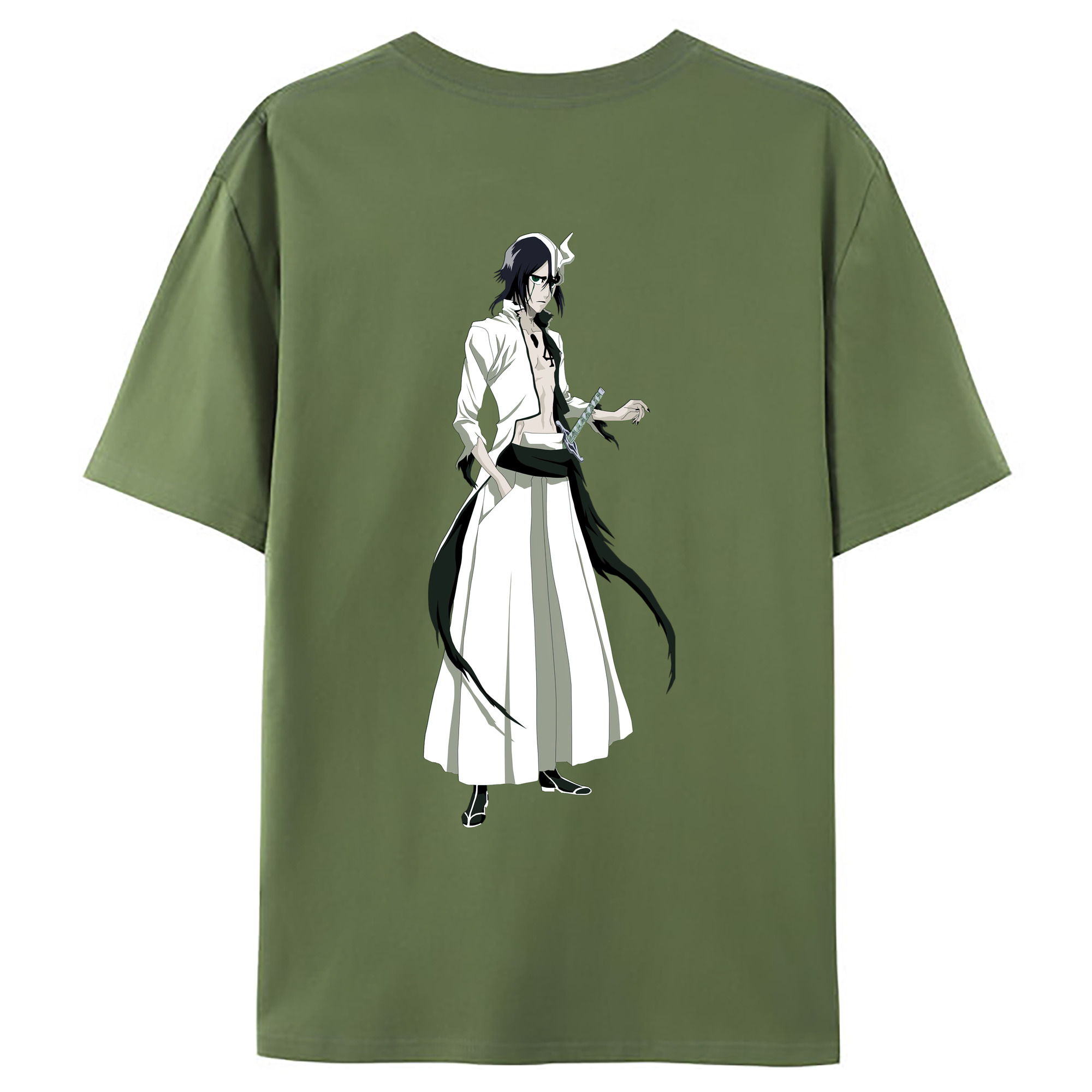 （画像用） ブリーチ ウルキオラ·シファー BLEACH Ulquiorra cifer 綿100％ メンズ半袖Tシャツ（バックプリント） 通気性